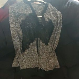 Gibson Latimer two tone black gray blouse